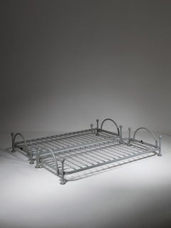 Pair of "Gemello" Metal Single Beds by Enzo Mari for Interflex, Italy, 1990s