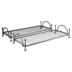 Pair of "Gemello" Metal Single Beds by Enzo Mari for Interflex, Italy, 1990s