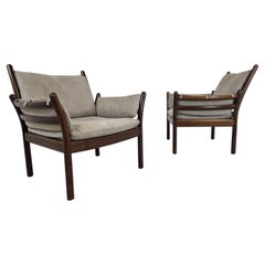 Pair of Genius Easy Chairs by Illum Wikkelso for Silkeborg, 1960s