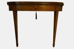 Pair of Geo III D Shape Mahogany Card and Tea Tables