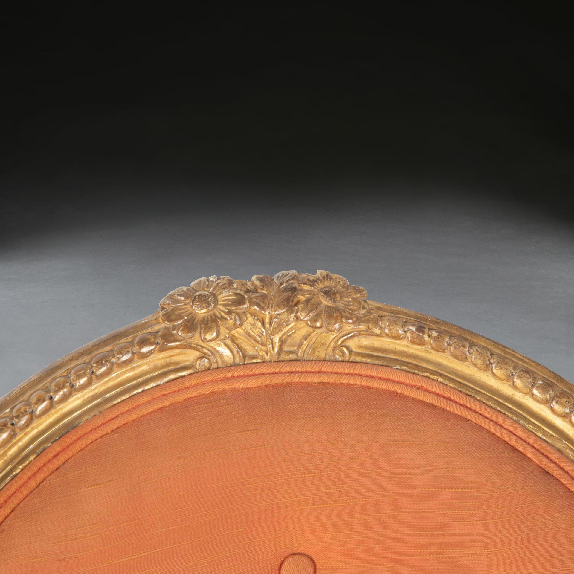 XVIIIe siècle Paire de fauteuils ouverts Geo III en bois doré en vente