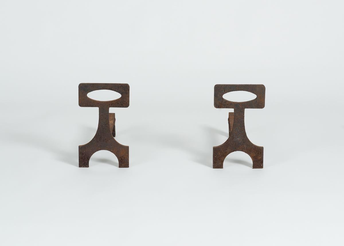 A playful pair of midcentury andirons.