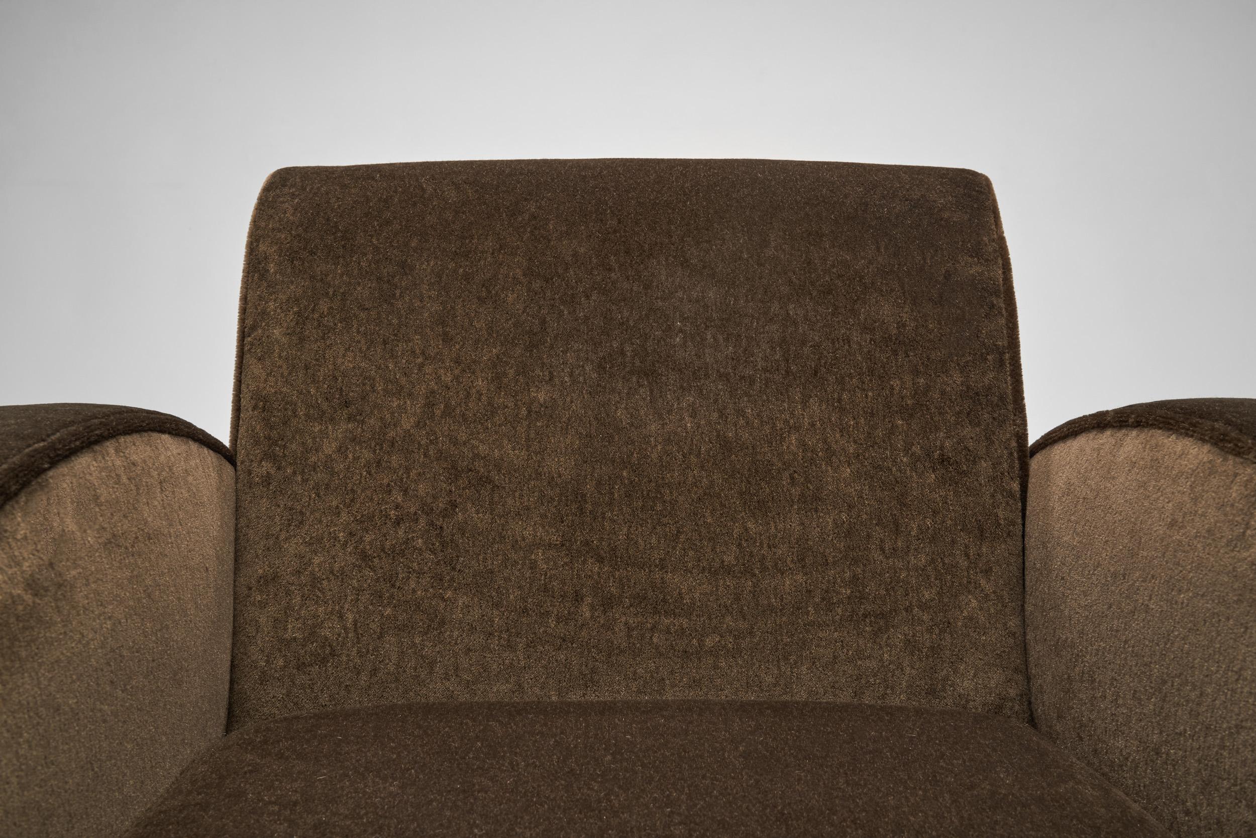 Pair of Geometric Art Deco Armchairs, France first half of the 20th Century 3