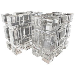 Geometrische Buchstützen aus Lucite von Amparo Calderon Tapia für Cain Modern, Paar