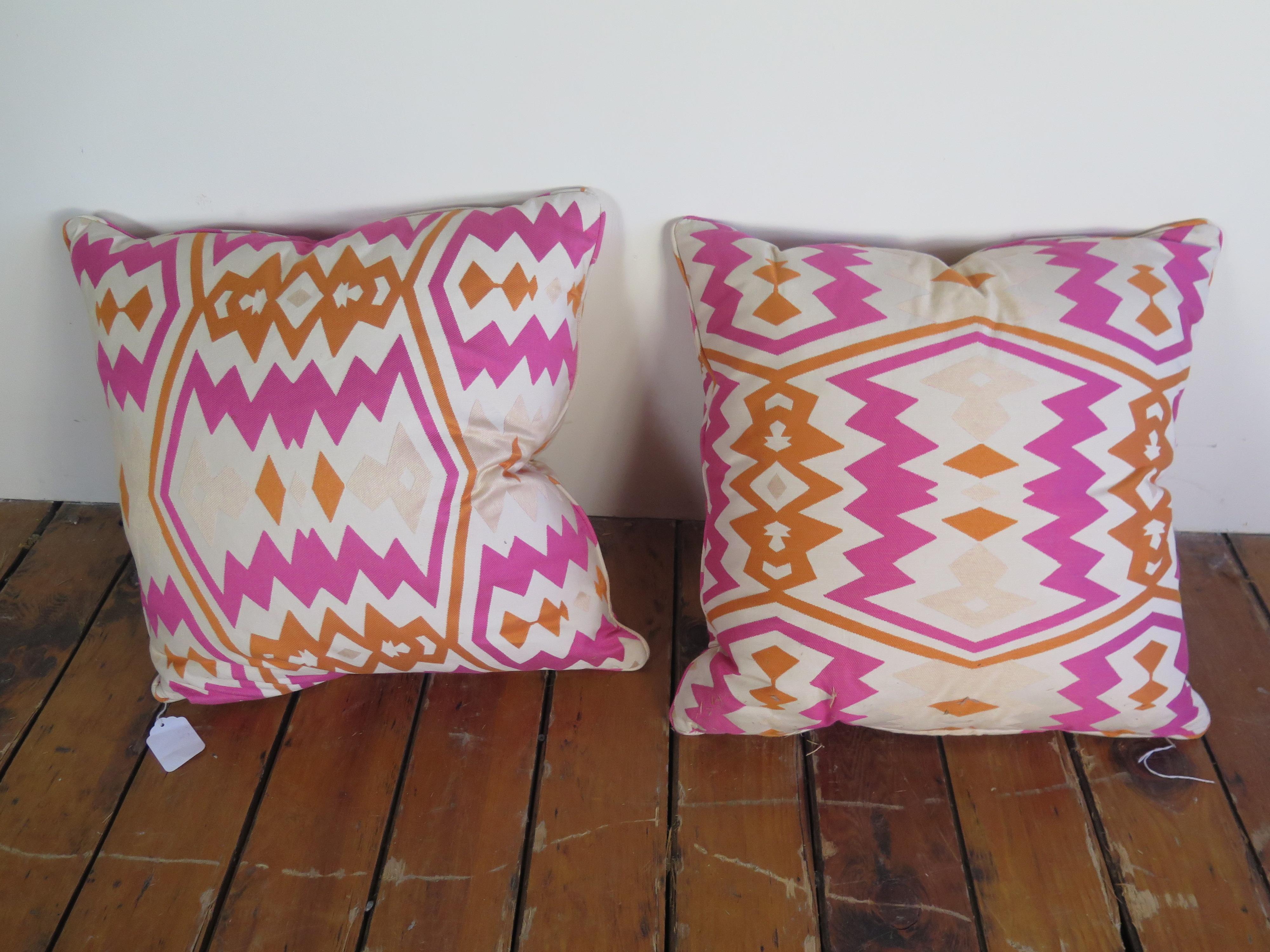 Contemporary Pair of Geometric Down Pillows