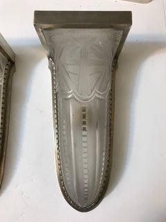 Pair of Geometric French Art Deco Wall Sconces