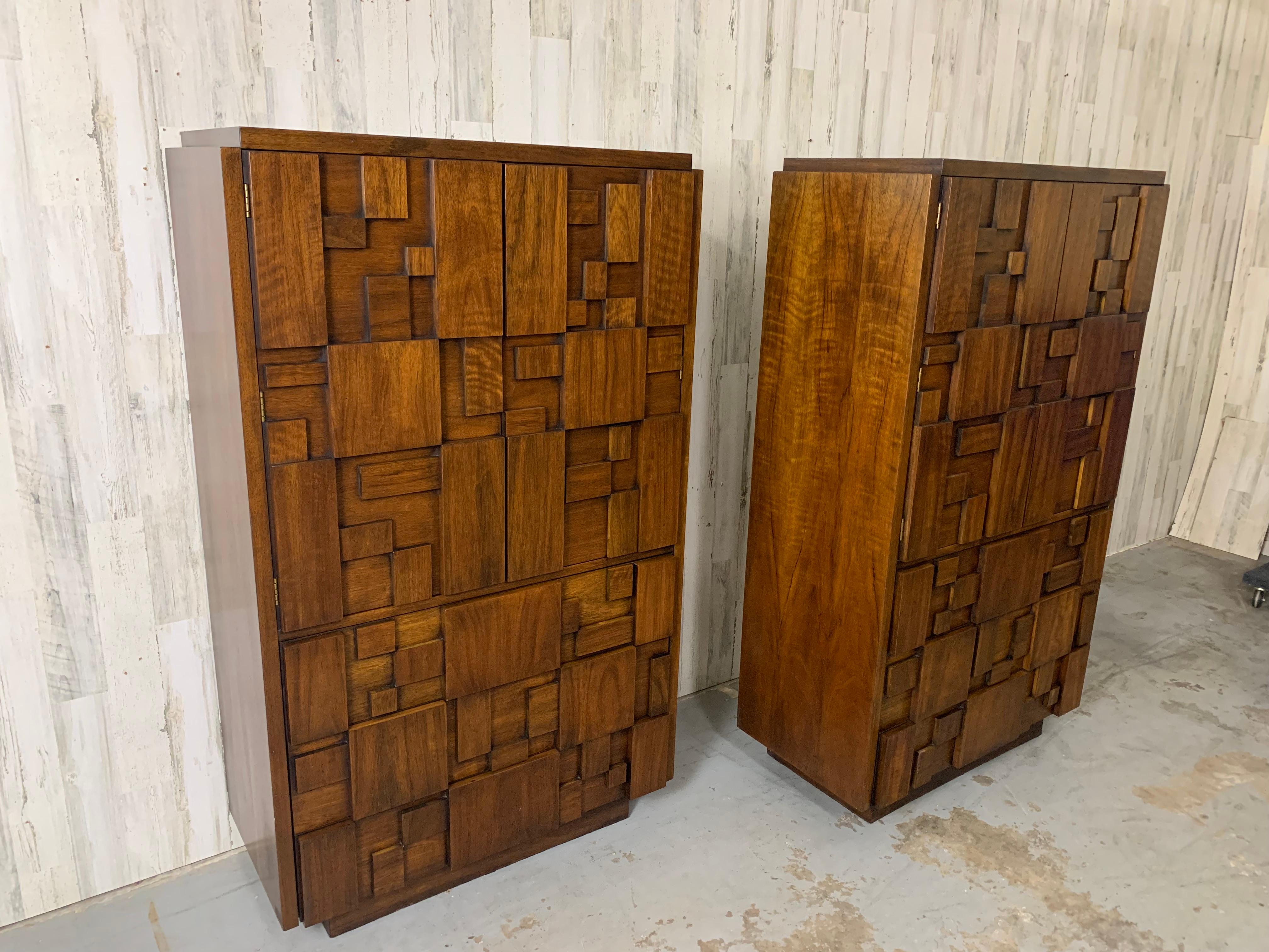 Pair of Geometric Highboy Dressers 4