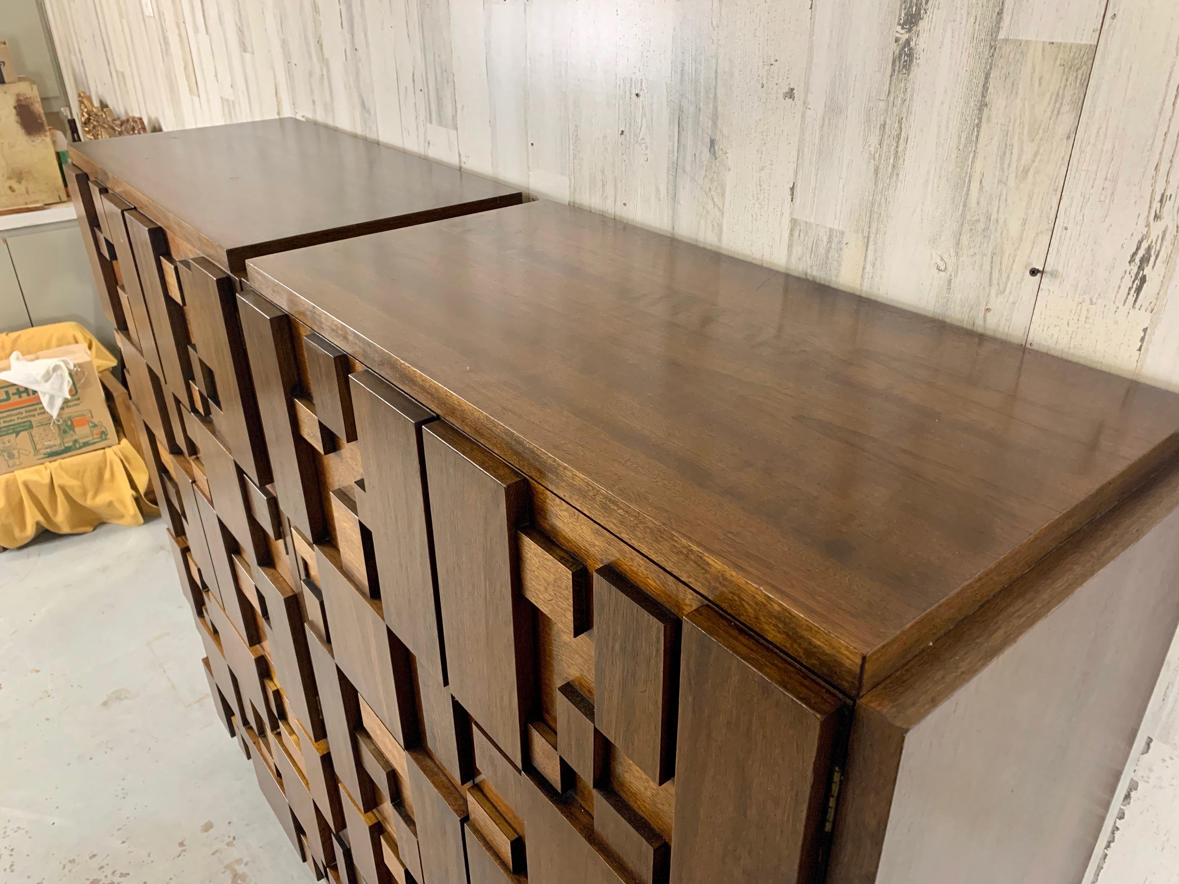 Pair of Geometric Highboy Dressers 5