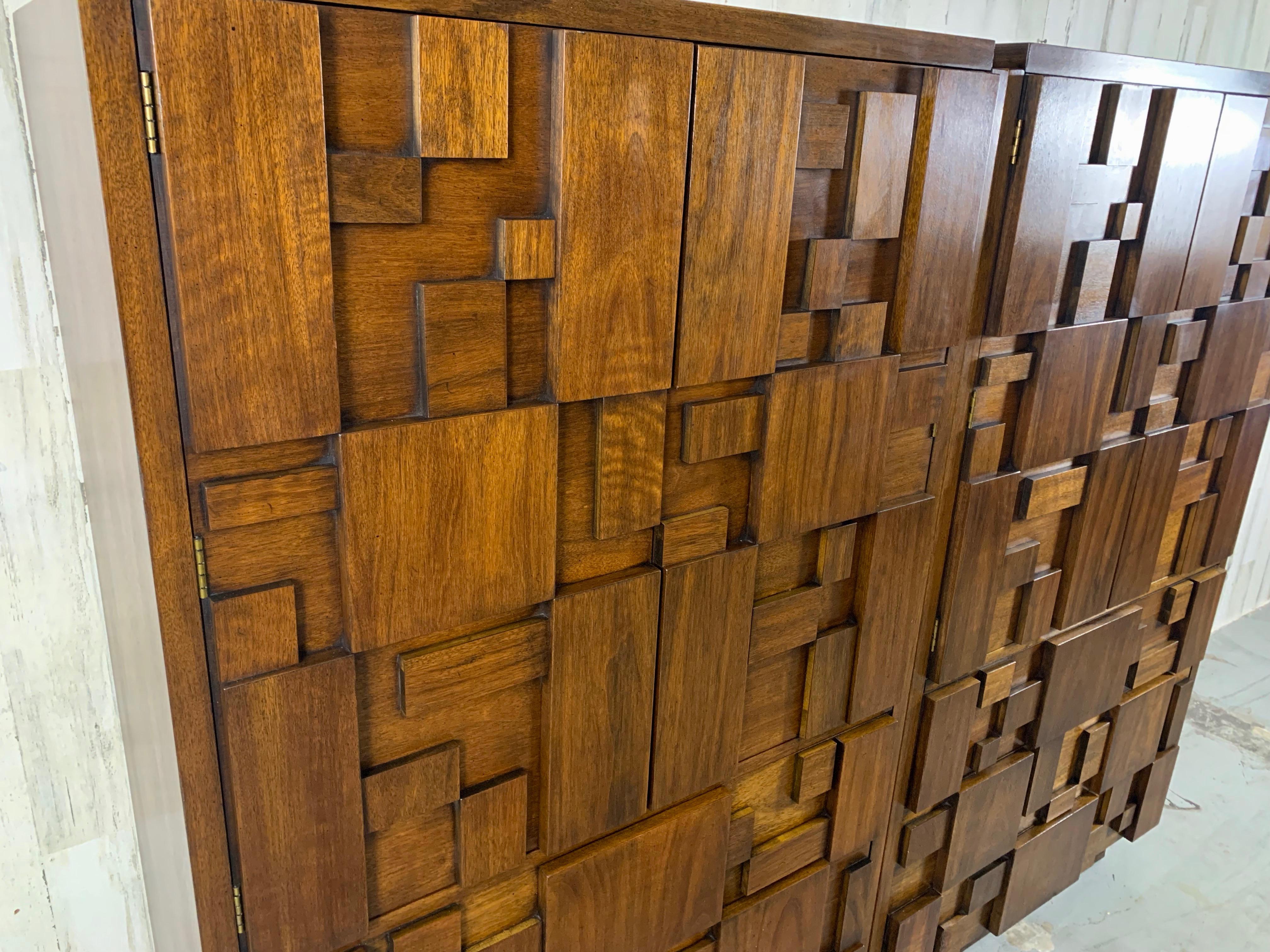 Pair of Geometric Highboy Dressers 6