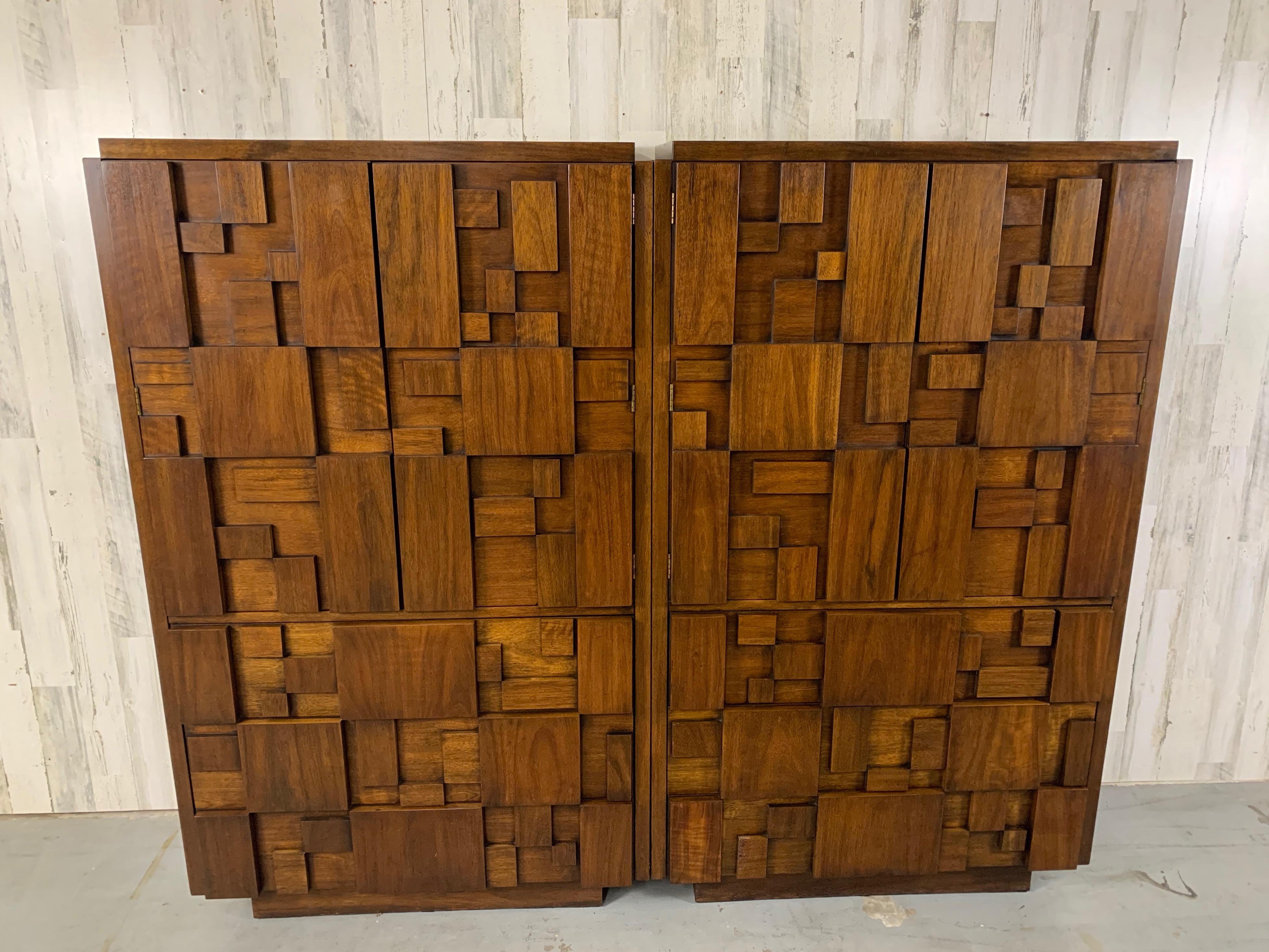 Pair of Geometric Highboy Dressers 7