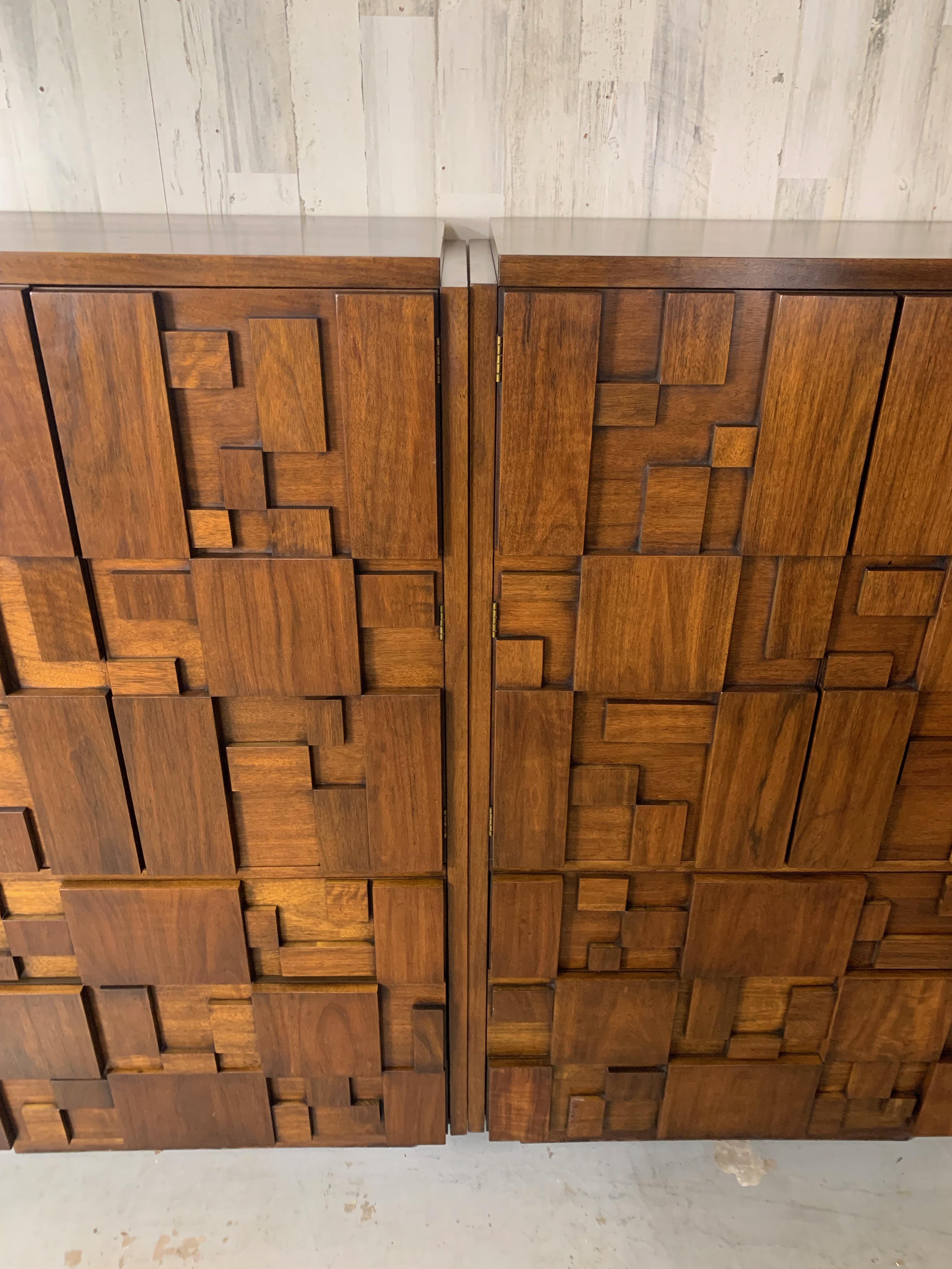 Pair of Geometric Highboy Dressers 8