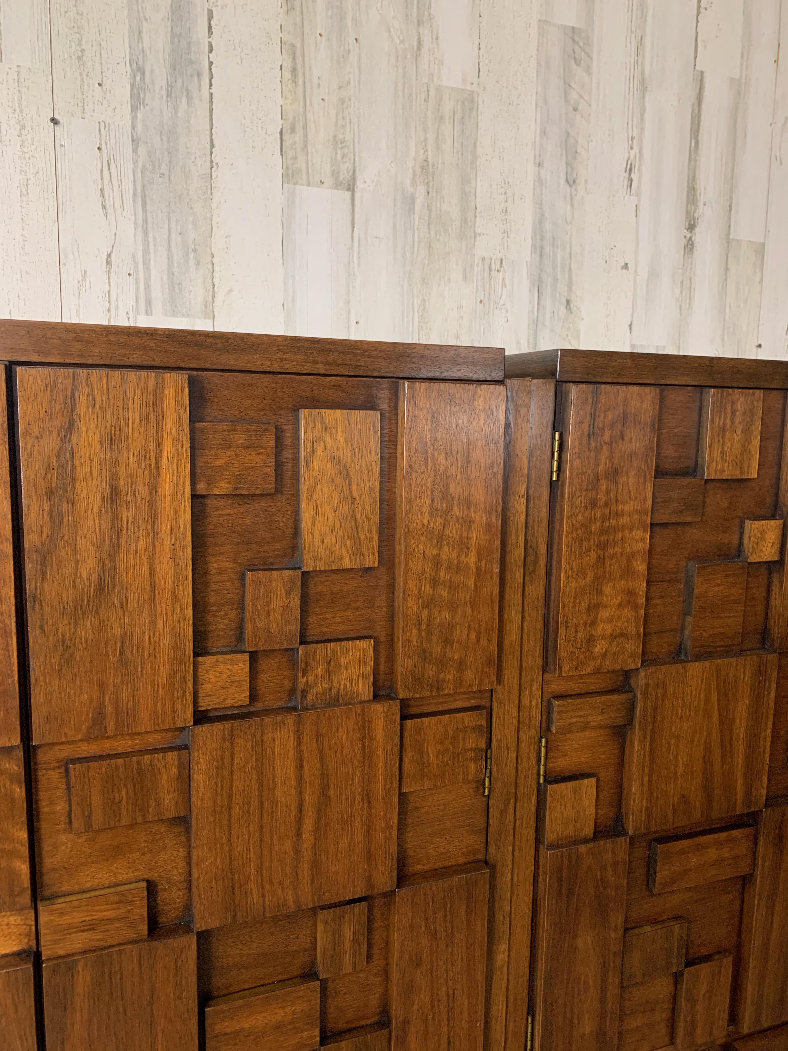 Pair of Geometric Highboy Dressers 9