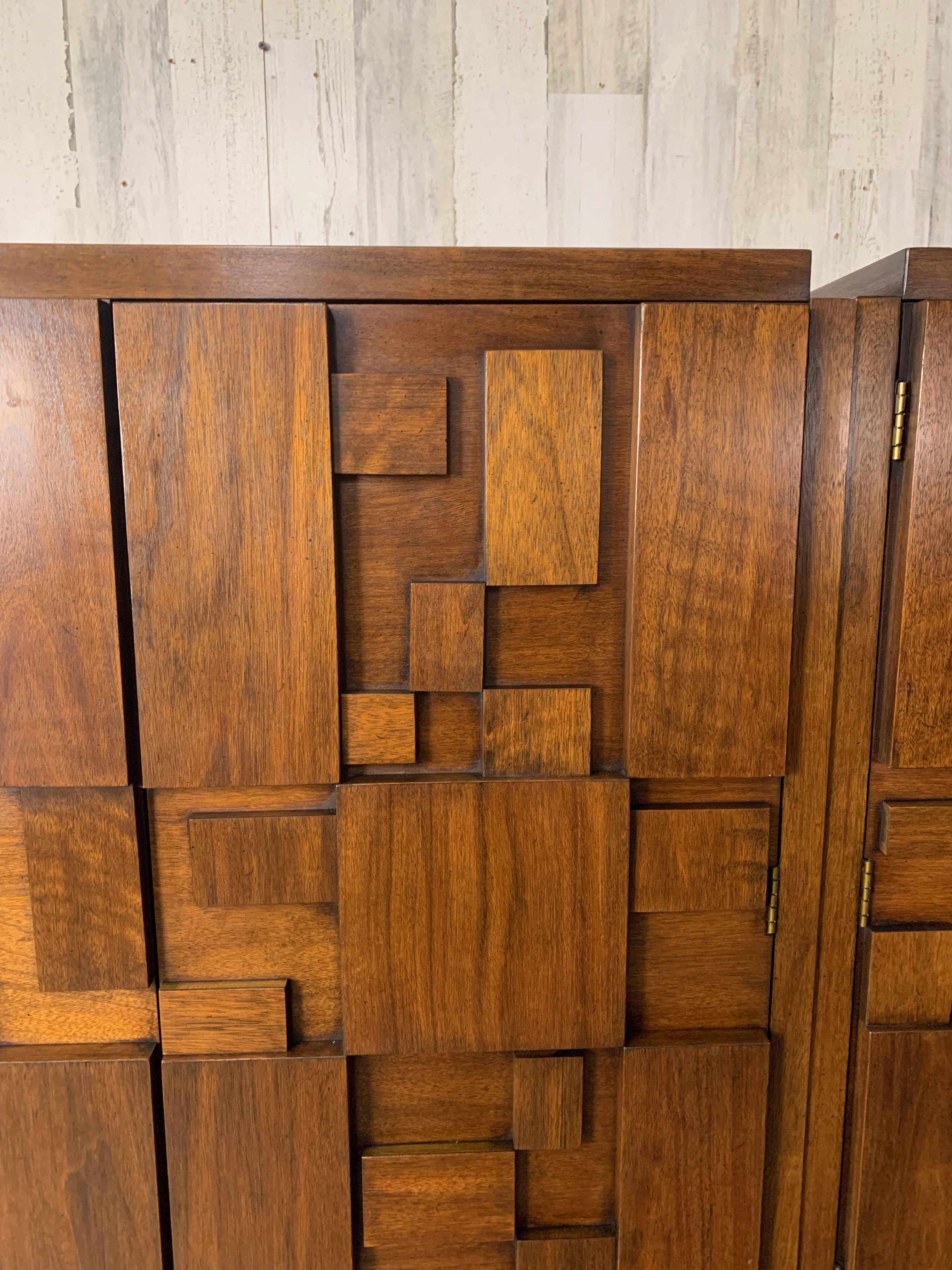 Pair of Geometric Highboy Dressers 12