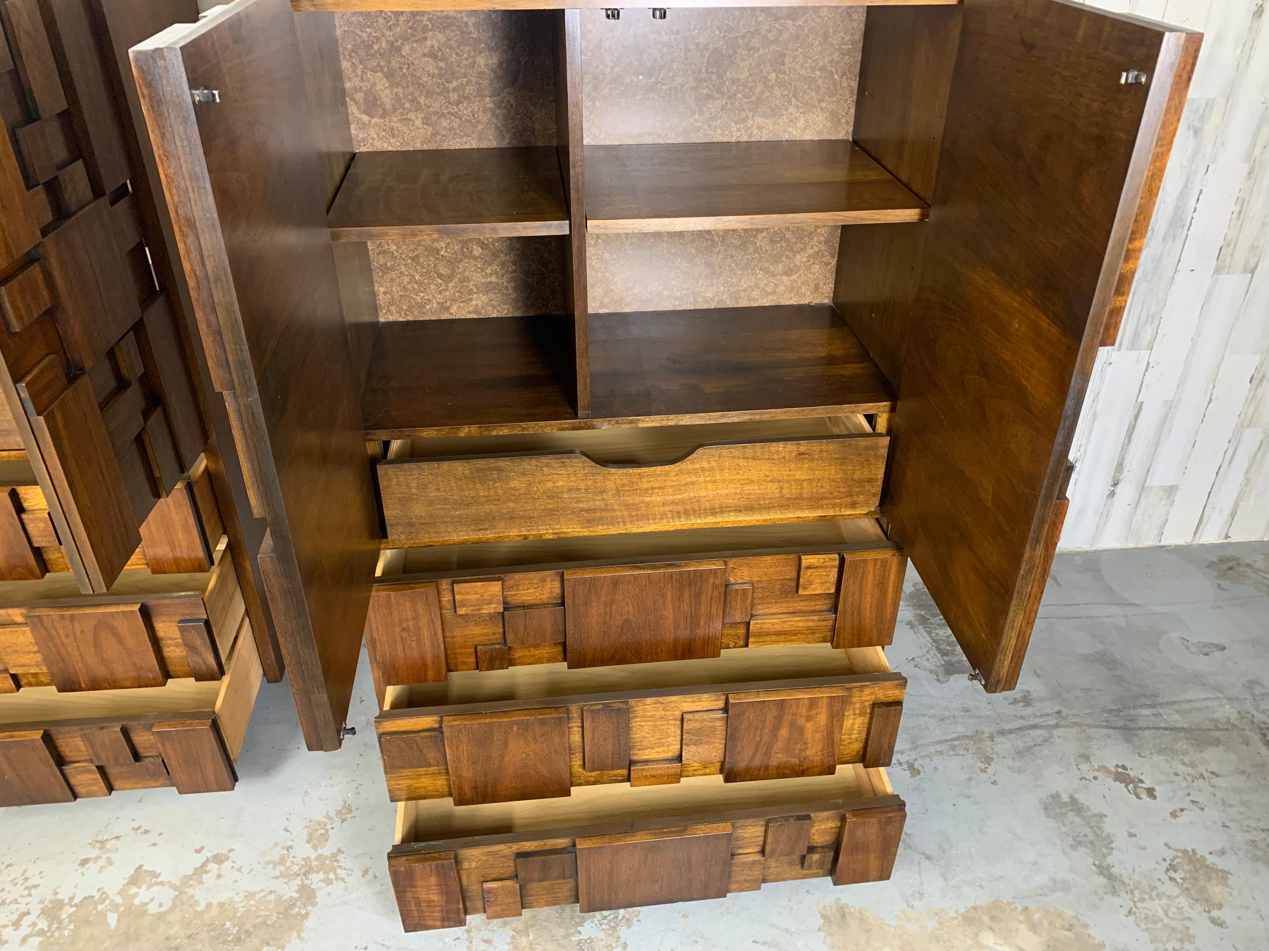 Pair of Geometric Highboy Dressers 2