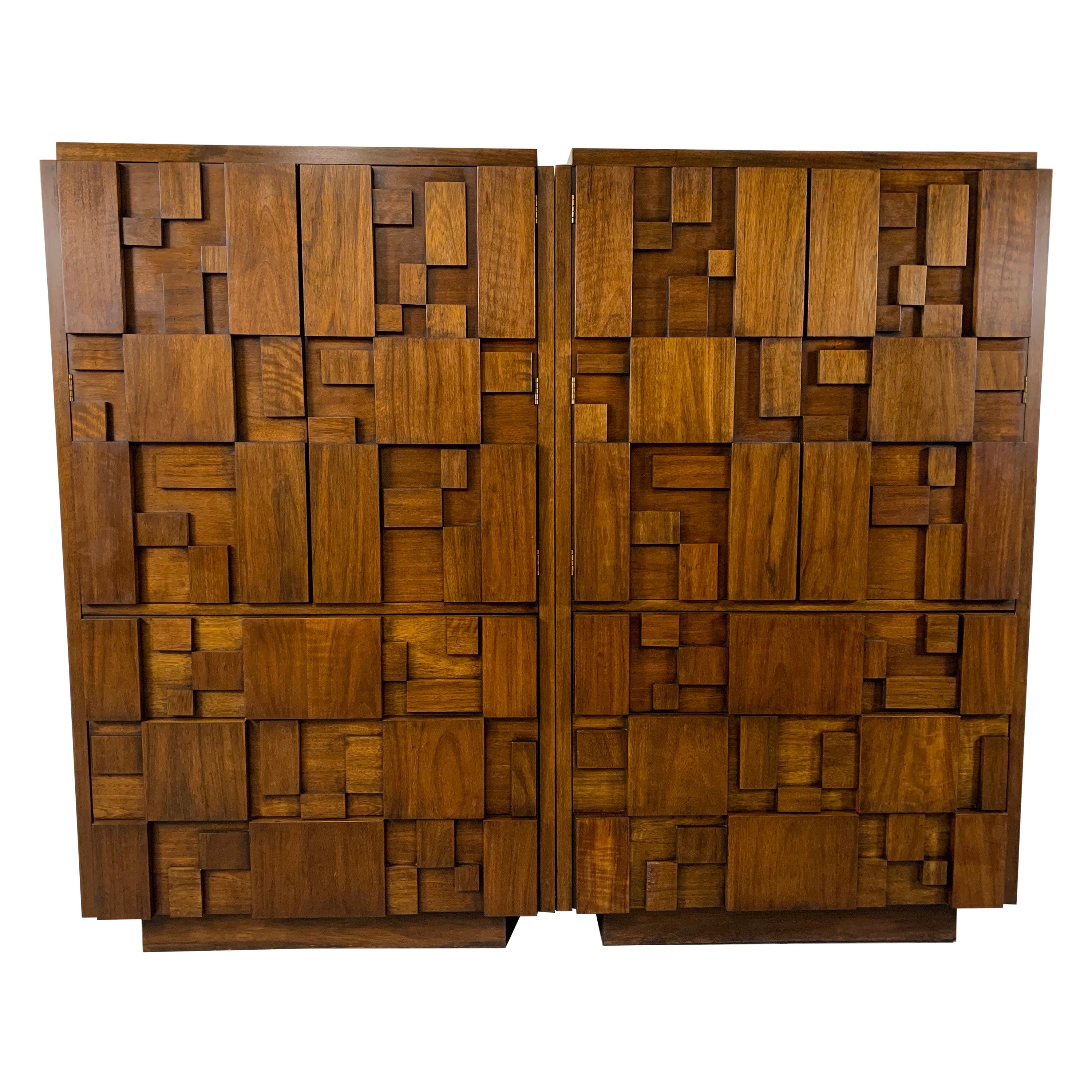 Pair of Geometric Highboy Dressers