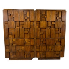 Pair of Geometric Highboy Dressers