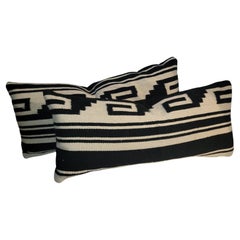 Pair of Geometric Mexican Indian Bolster Pillows