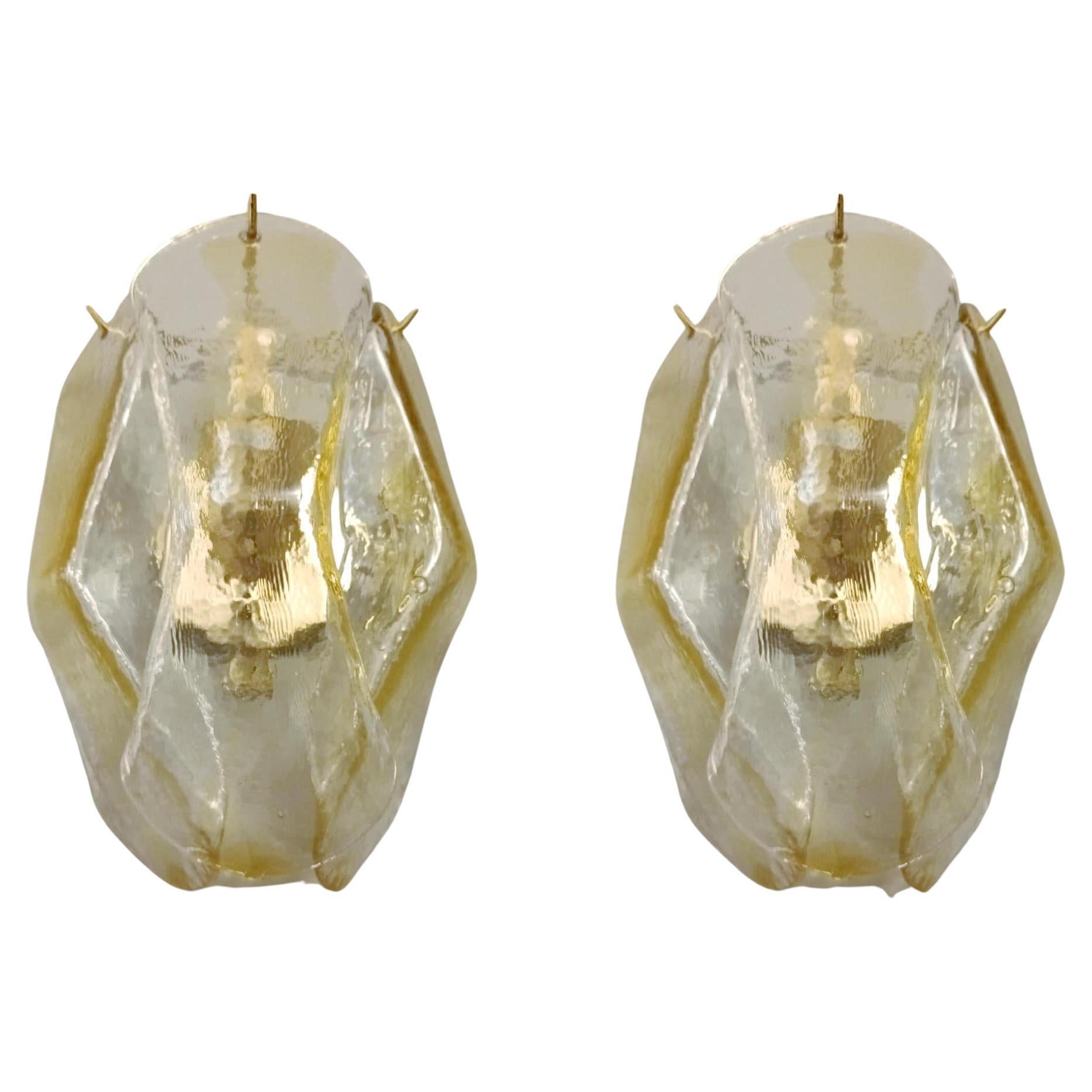 Pair of Geometric Sconces For Sale