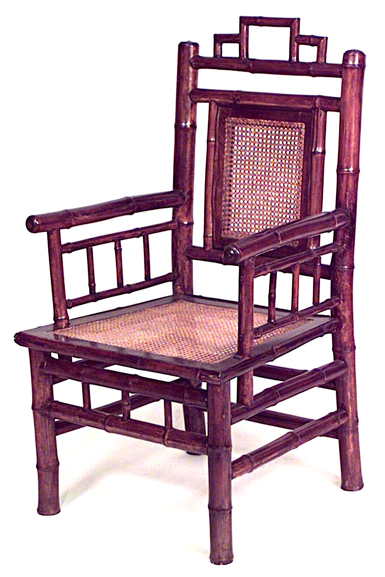 Pair of Bamboo Spindle Armchairs In Good Condition For Sale In New York, NY