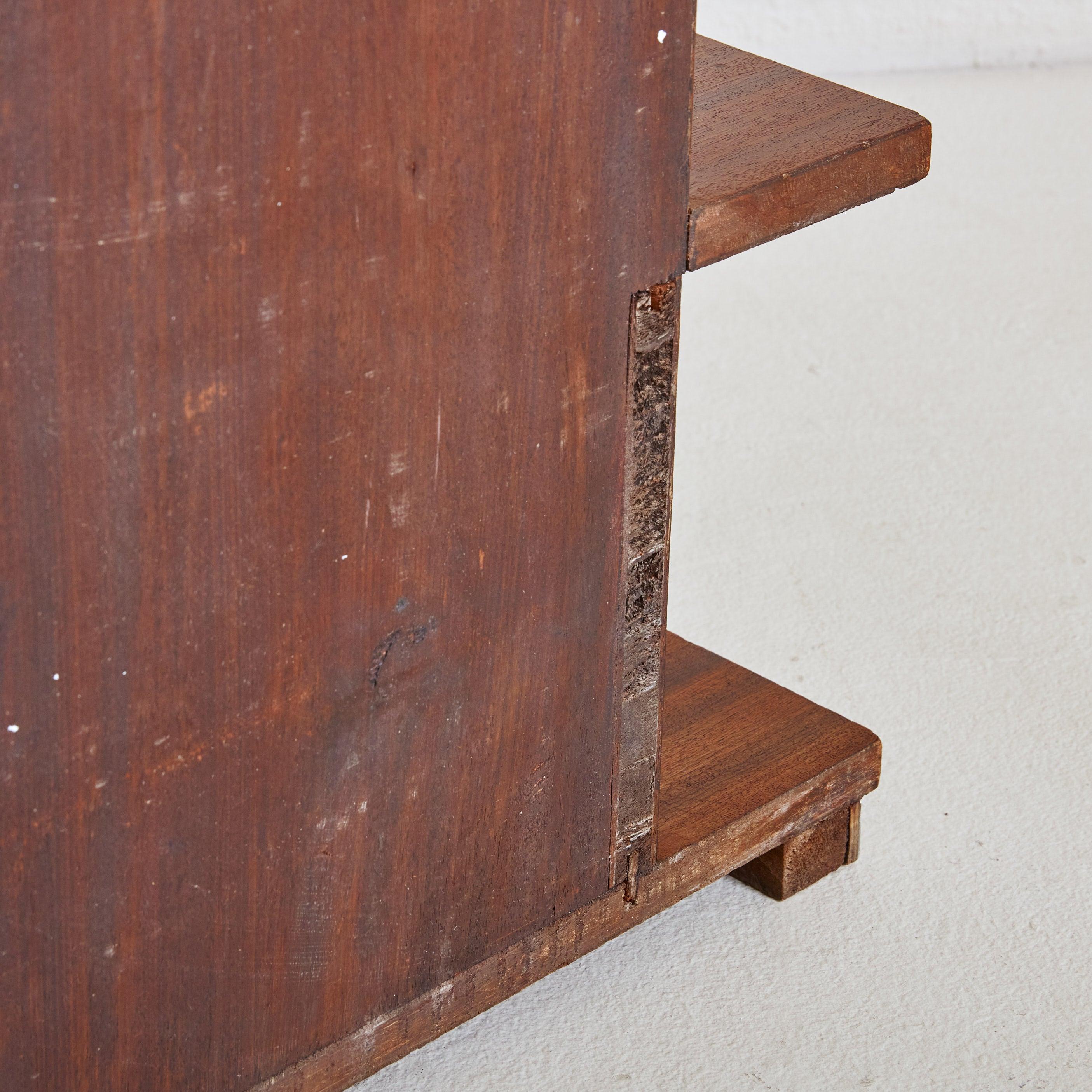 Mesa auxiliar geométrica de madera, Francia años 40 - 2 Disponibles en venta 4