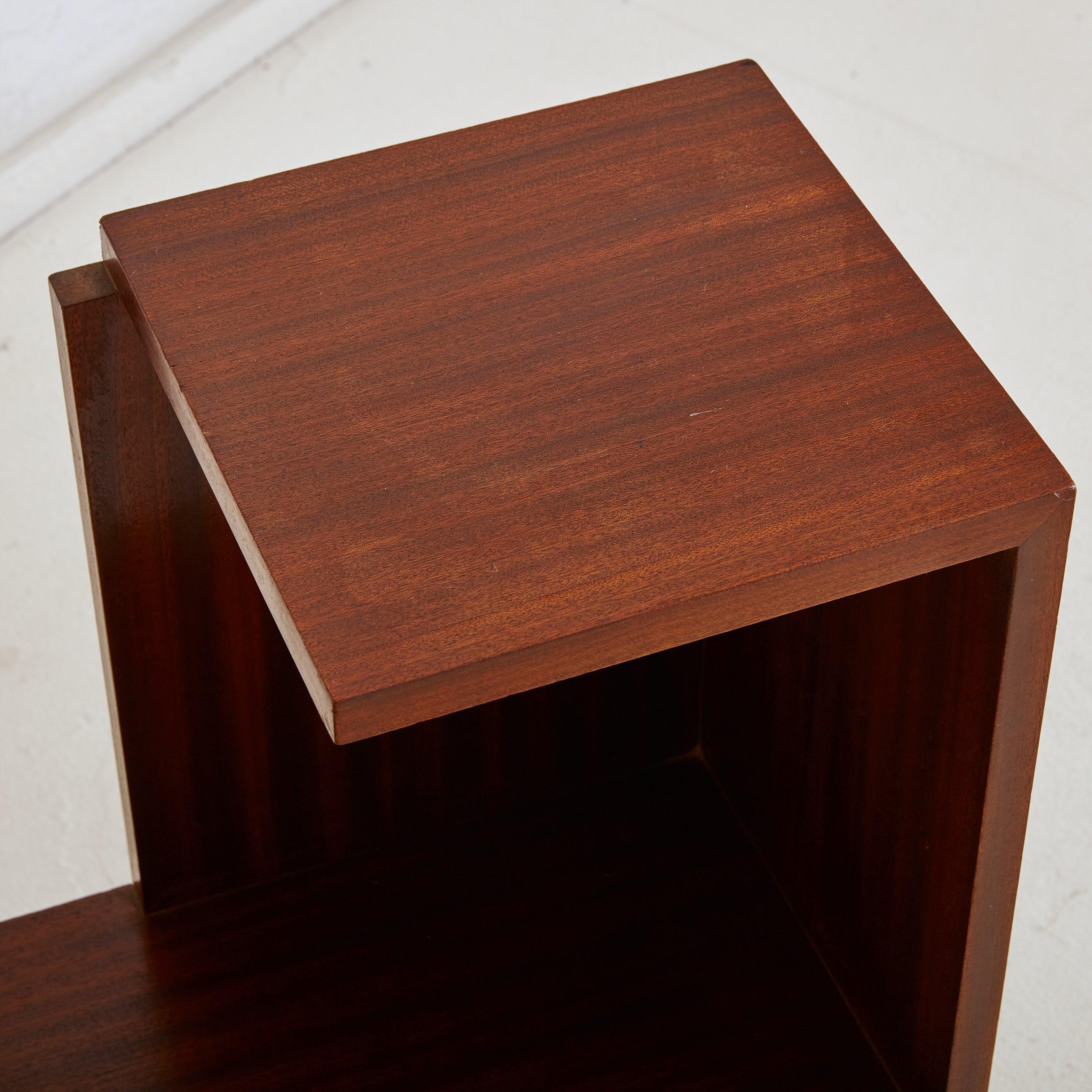 Mesa auxiliar geométrica de madera, Francia años 40 - 2 Disponibles Cromo en venta