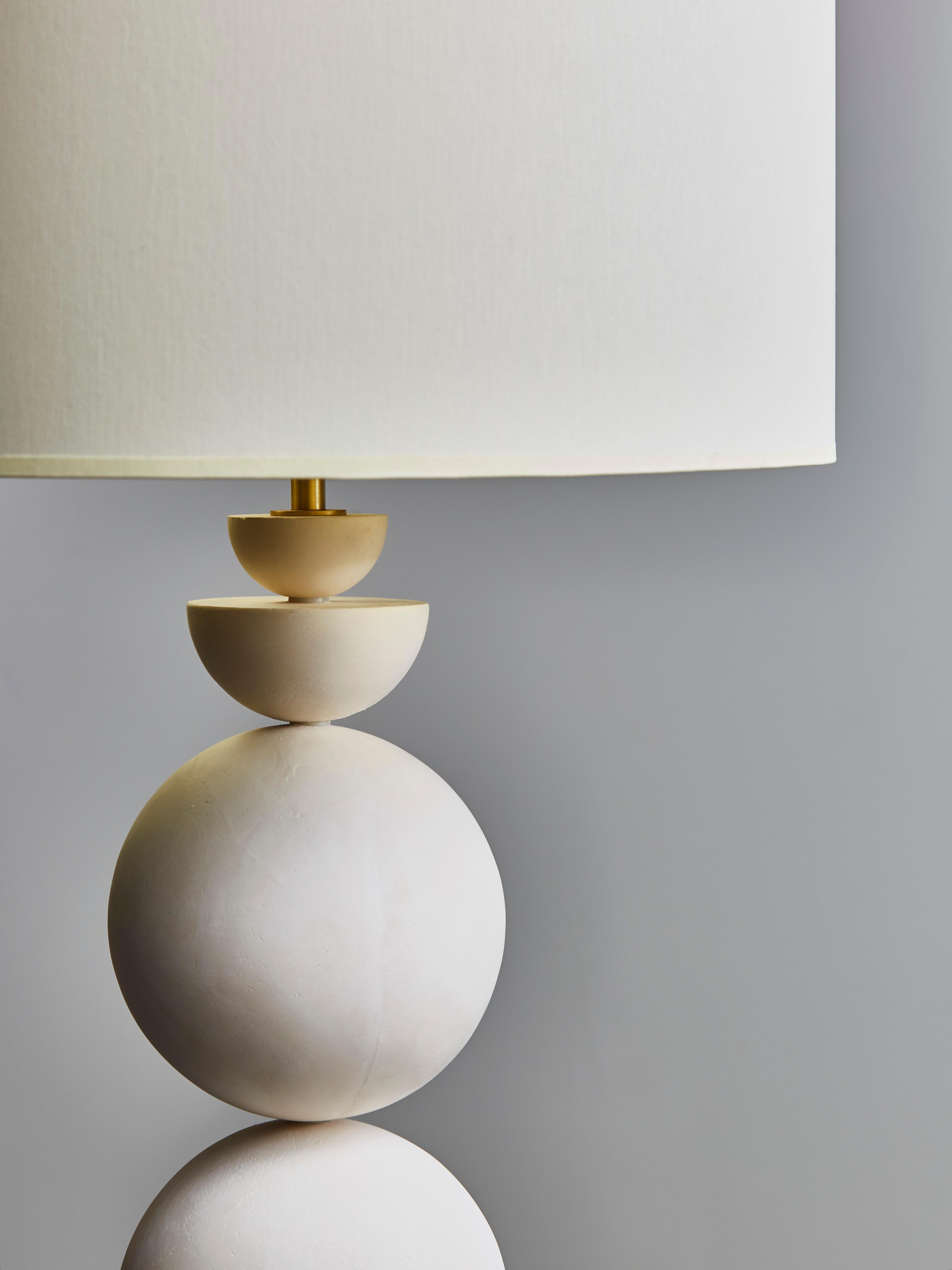 Modern Pair of Geometrical Plaster Table Lamps