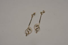 Pair of Georg Jensen 18K "Forget-Me-Knot" Drop Earrings Designed by V. Torun