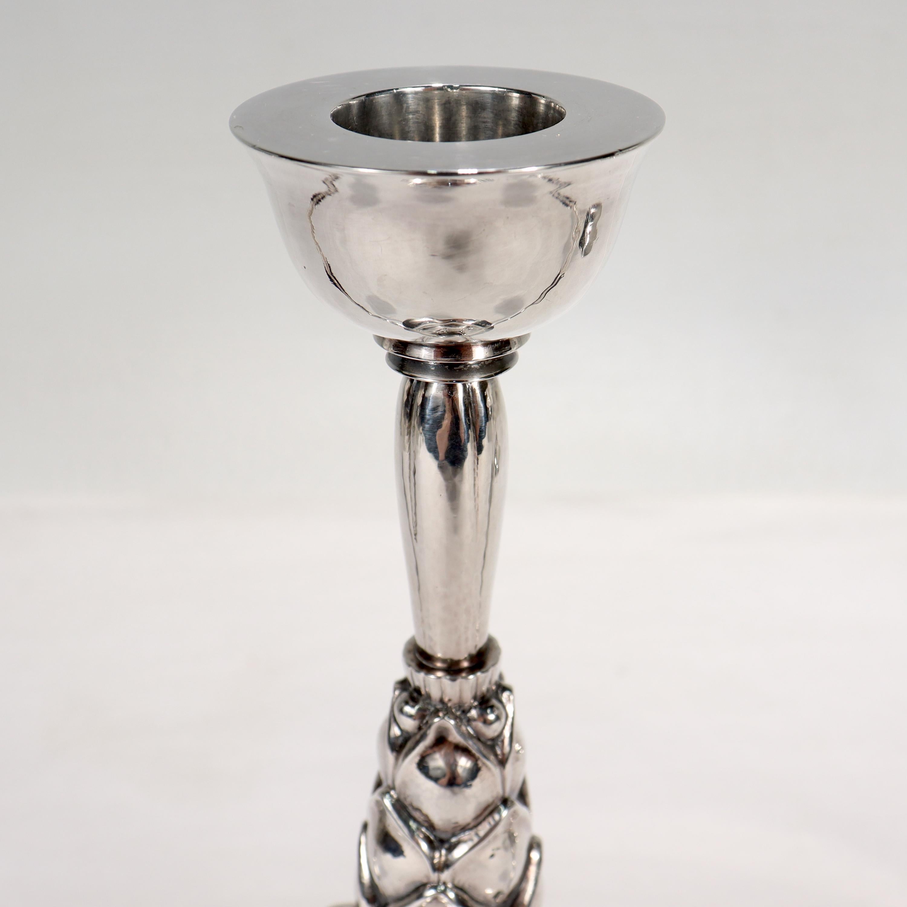 Coppia di candelabri in argento Sterling Georg Jensen Art Deco 537 C di Harald Nielsen in vendita 8