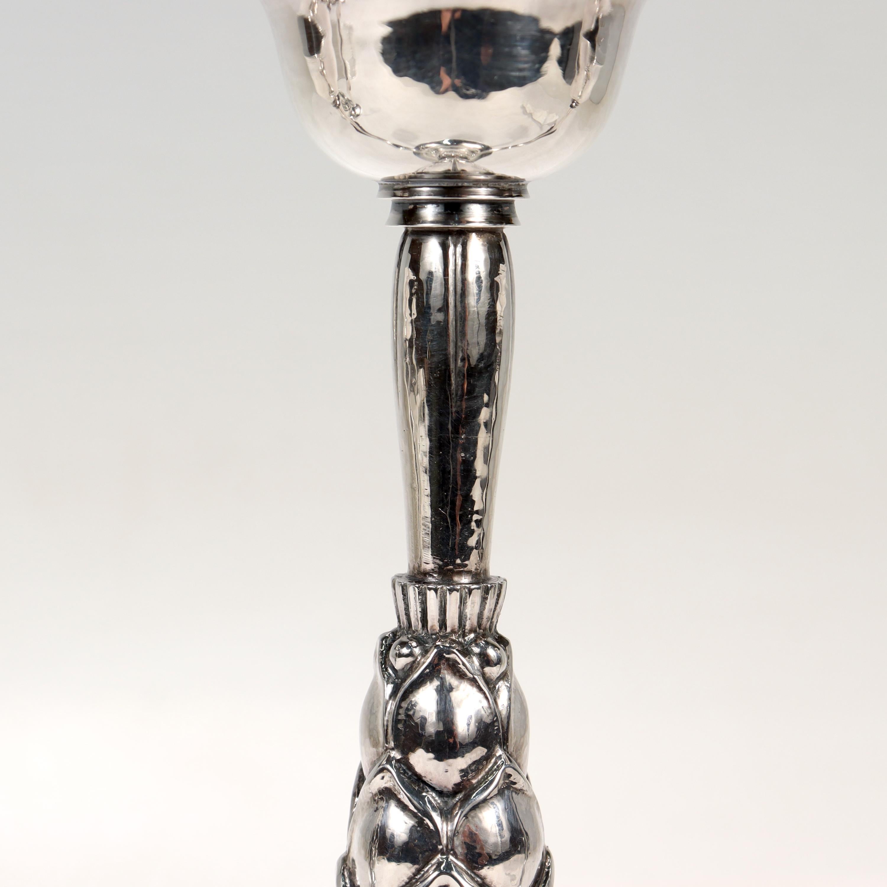 Coppia di candelabri in argento Sterling Georg Jensen Art Deco 537 C di Harald Nielsen in vendita 10