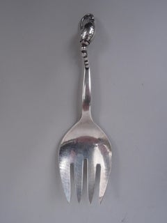 Paire de services à salade danois en argent sterling Georg Jensen Blossom