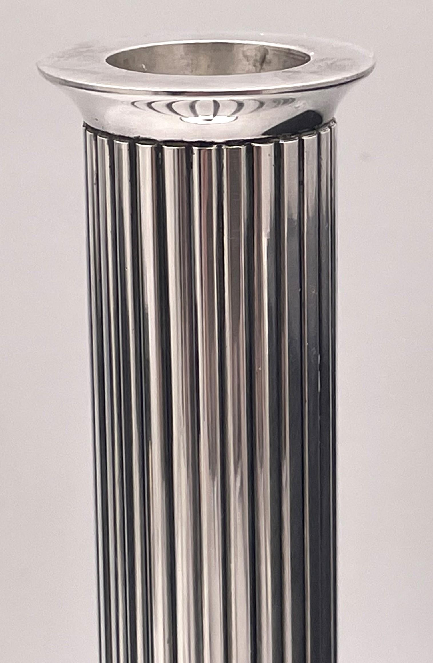 Paar Georg Jensen von S. Bernadotte Sterlingsilber-Kerzenständer #855B mit Boxen im Zustand „Hervorragend“ im Angebot in New York, NY
