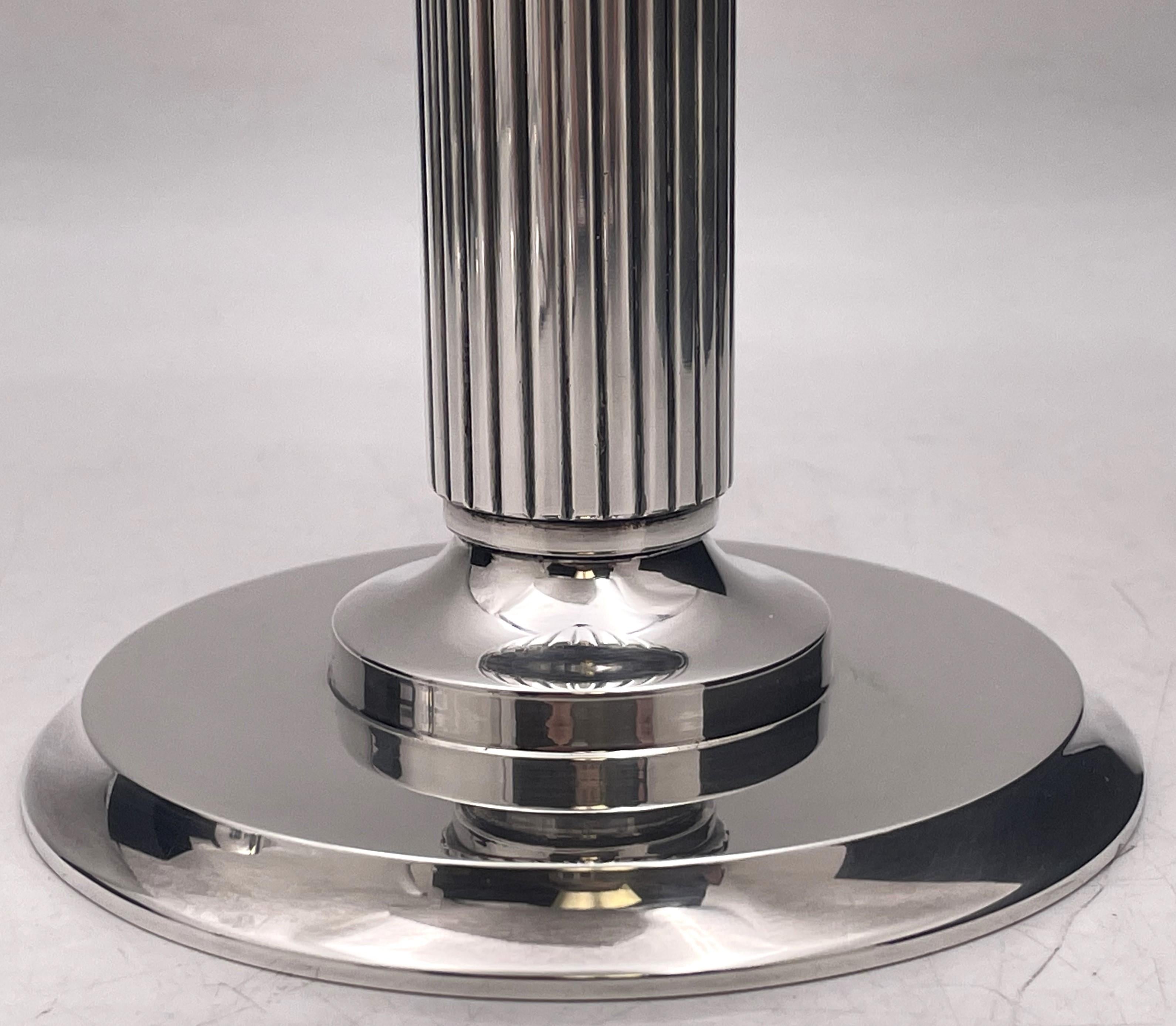 Paar Georg Jensen von S. Bernadotte Sterlingsilber-Kerzenständer #855B mit Boxen im Angebot 2