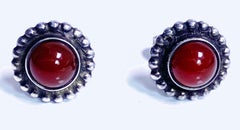 Pair of Georg Jensen Carnelian Earrings post 1945