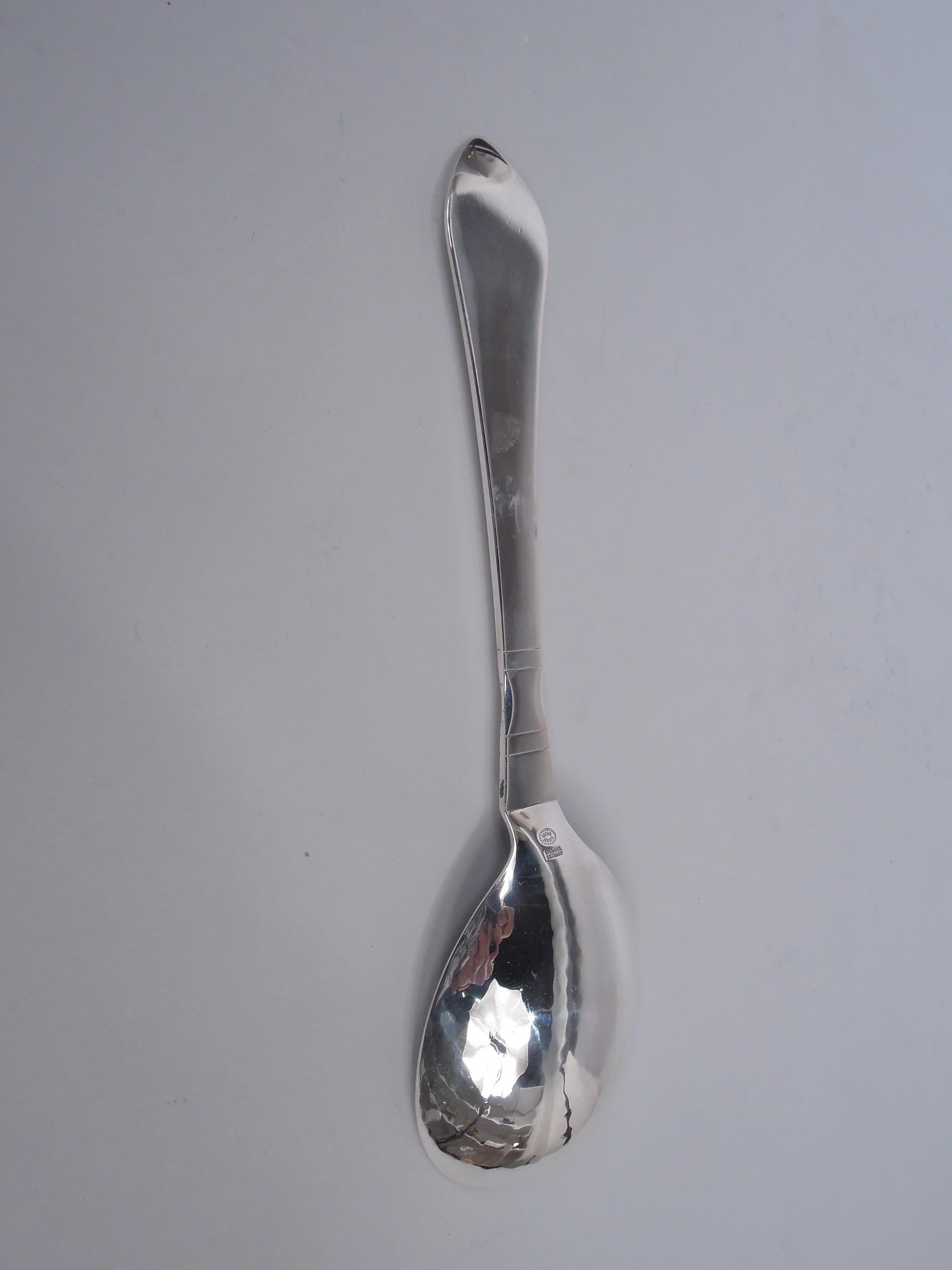 Scandinavian Modern Pair of Georg Jensen Continental Danish Sterling Silver Salad Servers For Sale