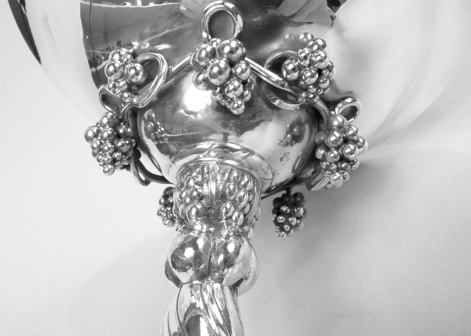 Pareja de compoteras de uvas Georg Jensen danesas modernas de plata de ley Danés en venta