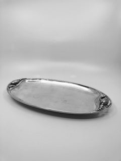 Pair of Georg Jensen Matching Blossom Footed Trays