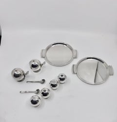 Pair of Georg Jensen Pyramid Sterling Silver Cruet Sets No. 632