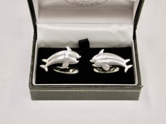 Pair of Georg Jensen Silver Double Dolphin Cufflinks, circa 1950, Copenhagen