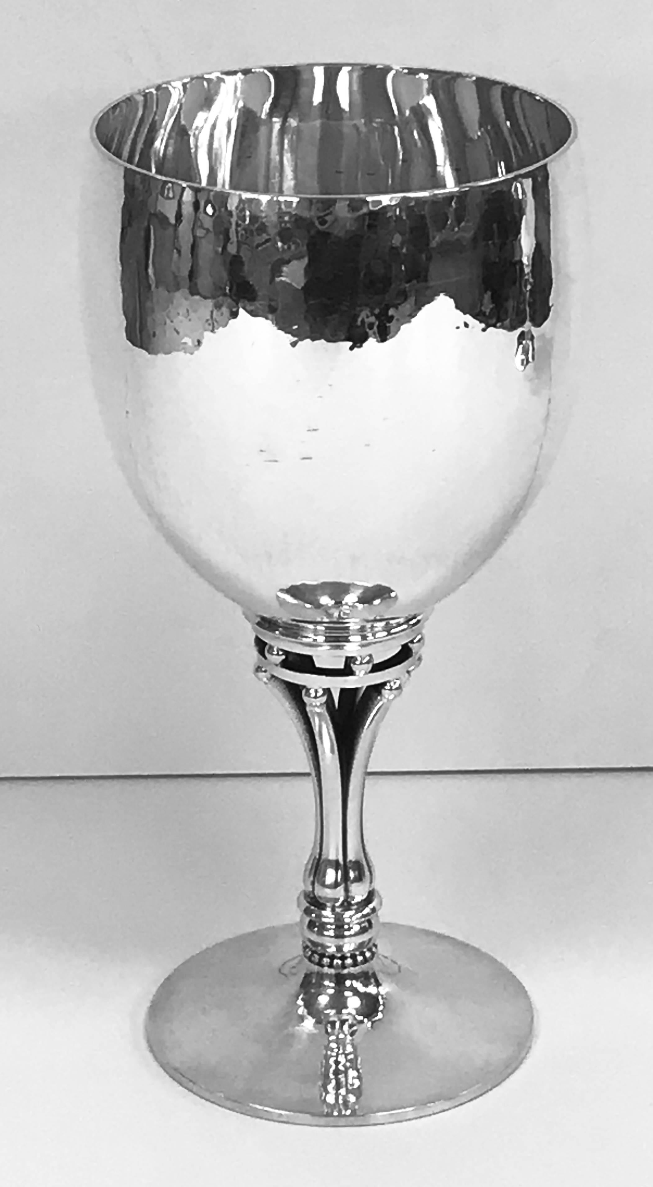 A pair of Georg Jensen silver goblets designed by Harald Nielsen.