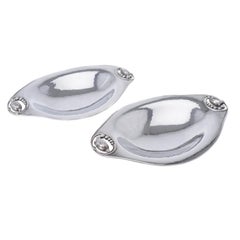 Pair of Georg Jensen Sterling Blossom or Magnolia Bread Trays 2A