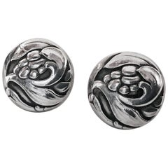 Vintage Pair of Georg Jensen Sterling Earrings, 1933-1944 Mark