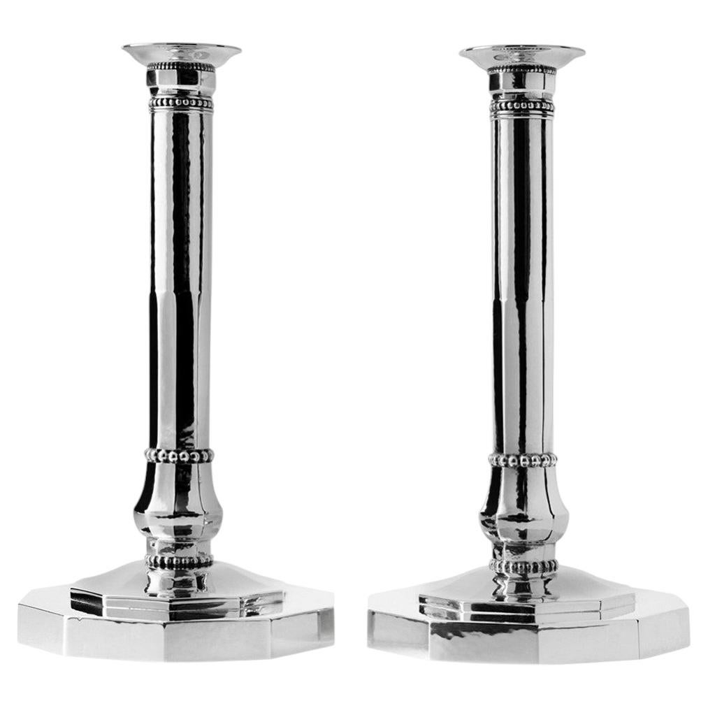 Coppia di Candelieri Georg Jensen in argento sterling 286, 1919