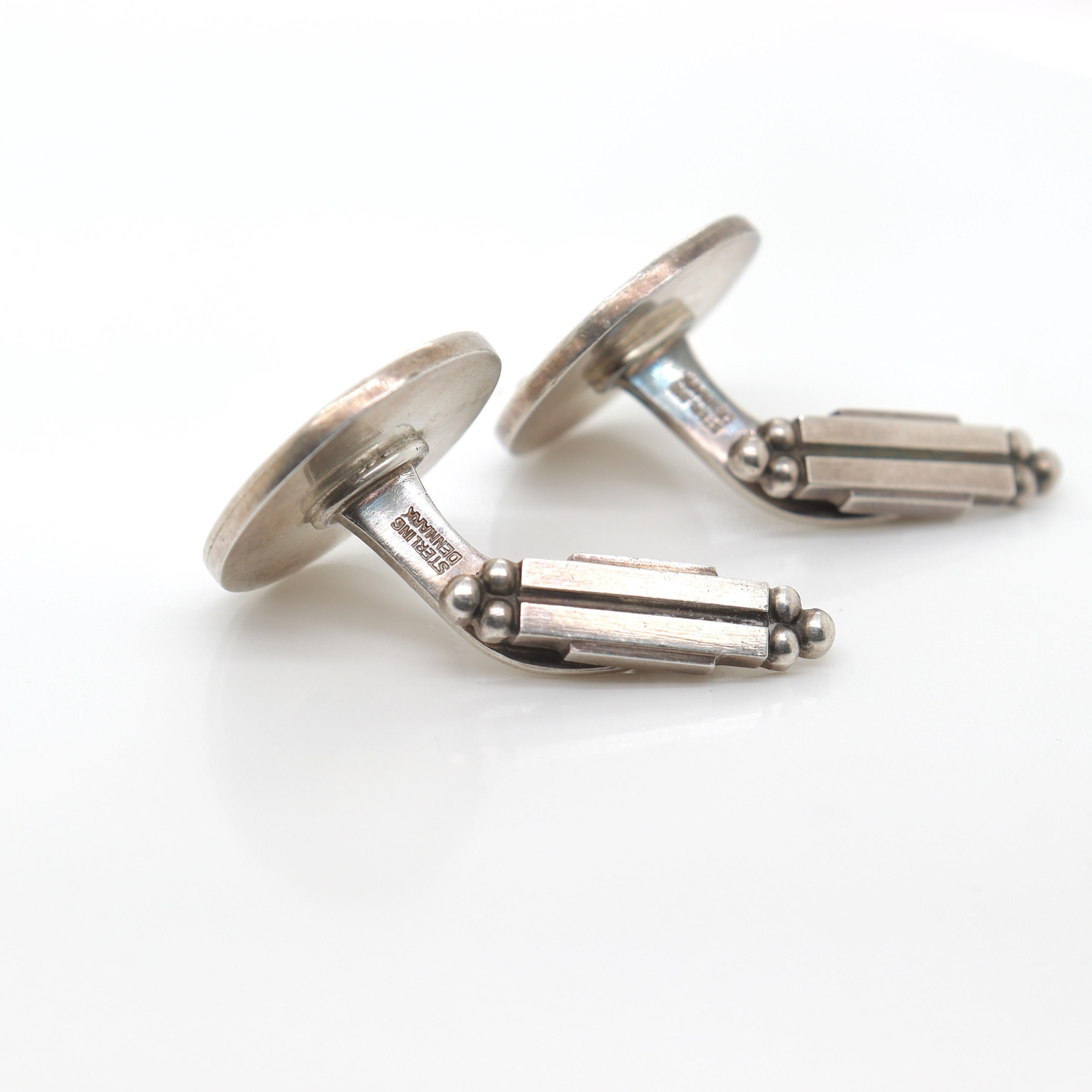 Pair of Georg Jensen Sterling Silver Cufflinks No. 57 For Sale 5