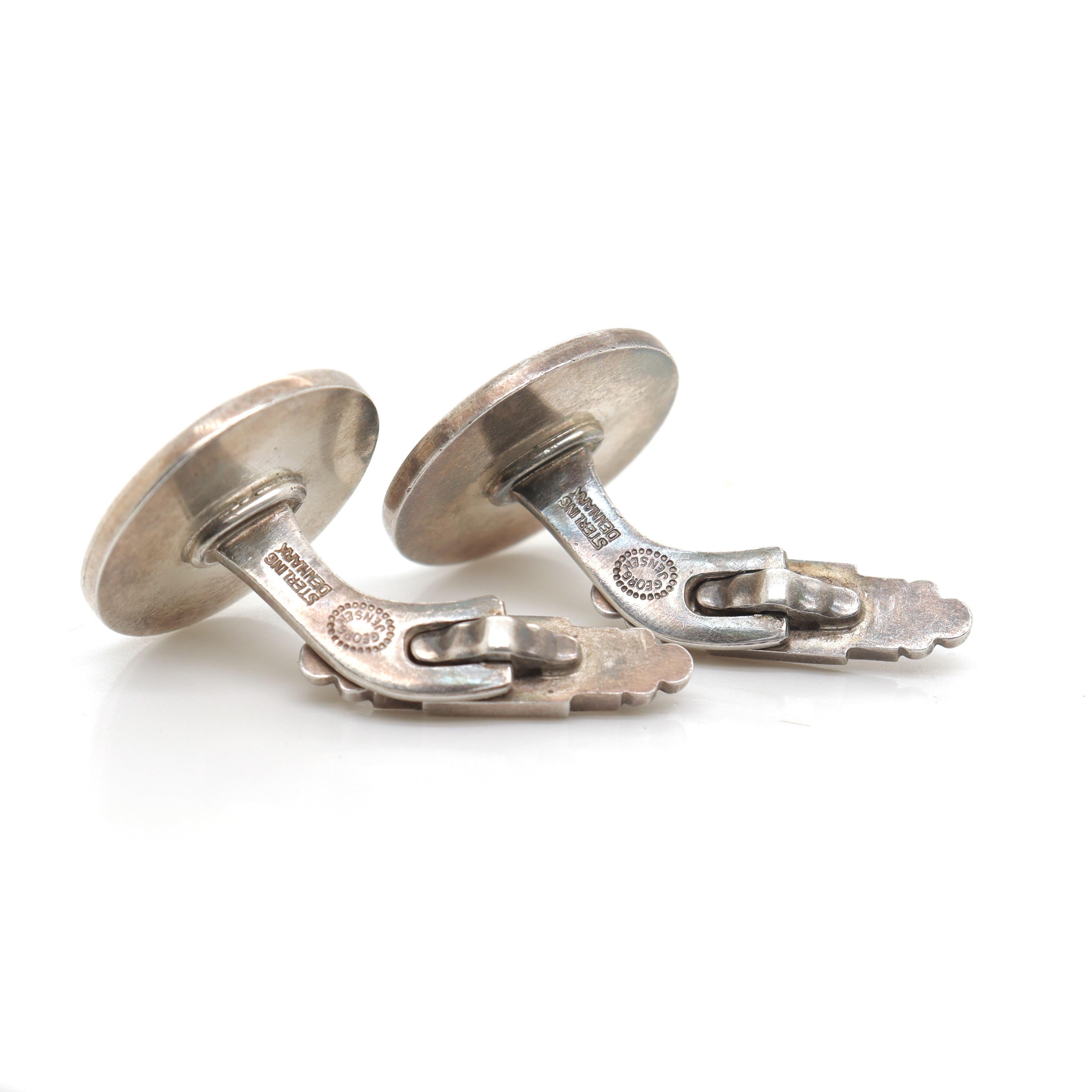 Pair of Georg Jensen Sterling Silver Cufflinks No. 57 For Sale 6