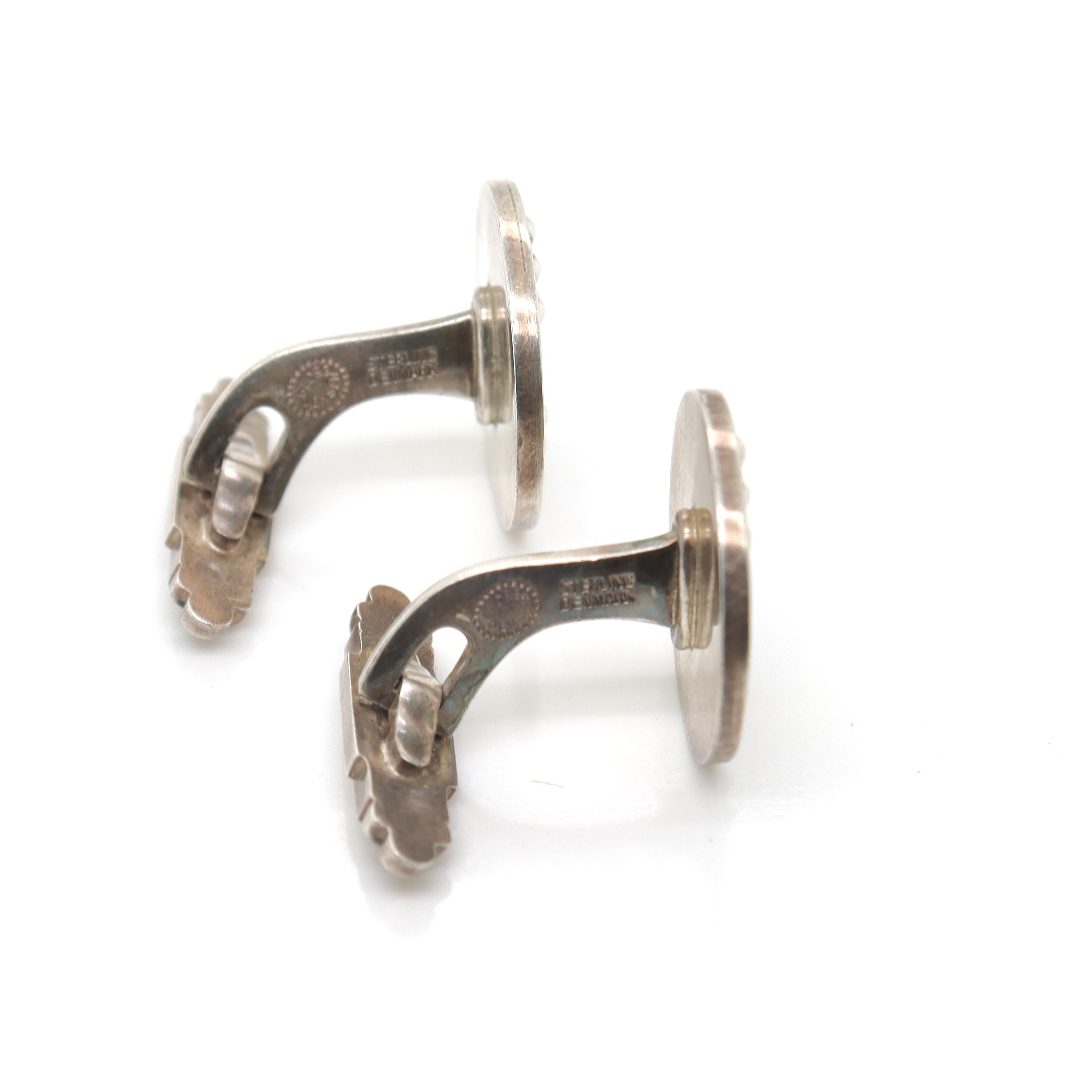 Pair of Georg Jensen Sterling Silver Cufflinks No. 57 For Sale 4