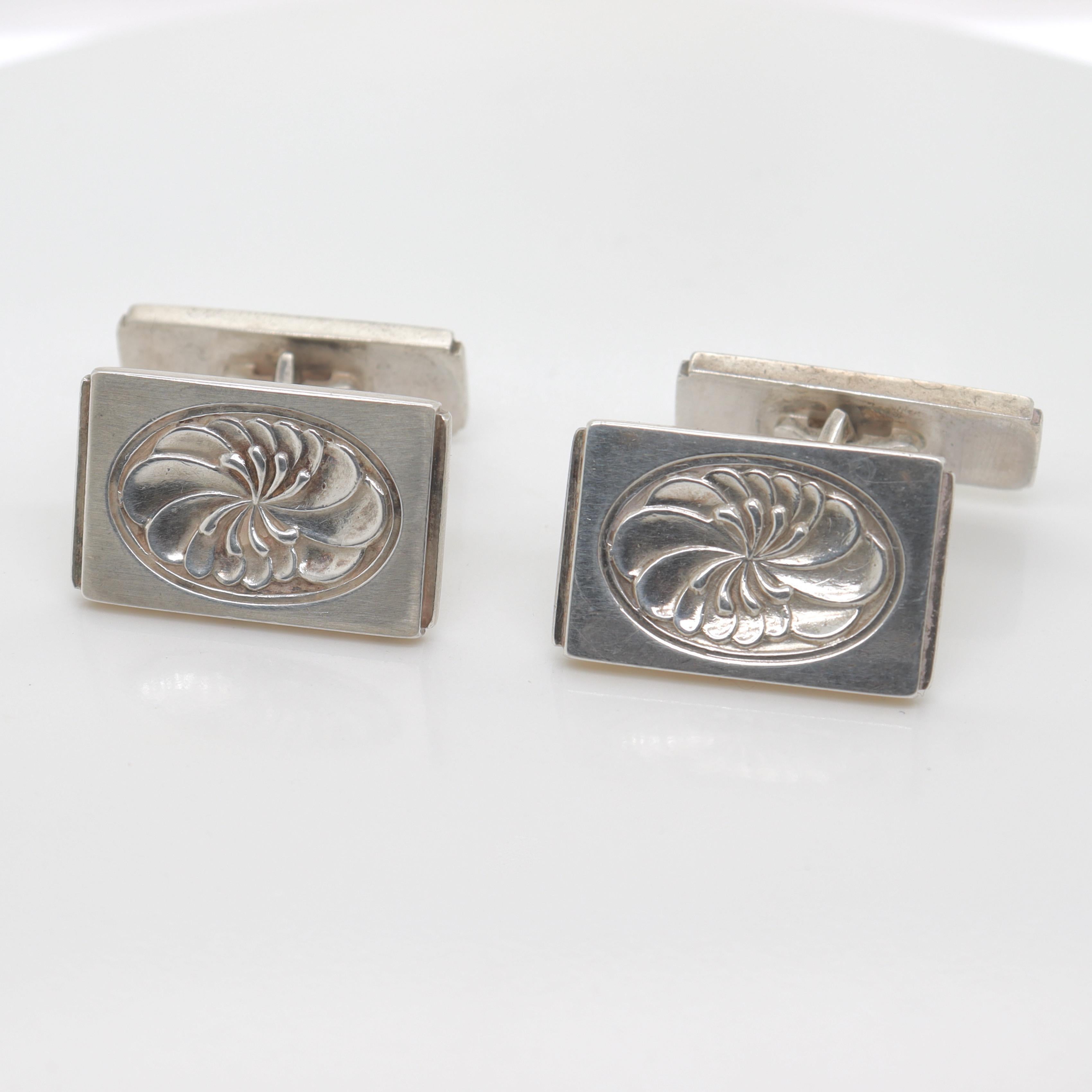 Pair of Georg Jensen Sterling Silver Cufflinks No. 59A For Sale 3
