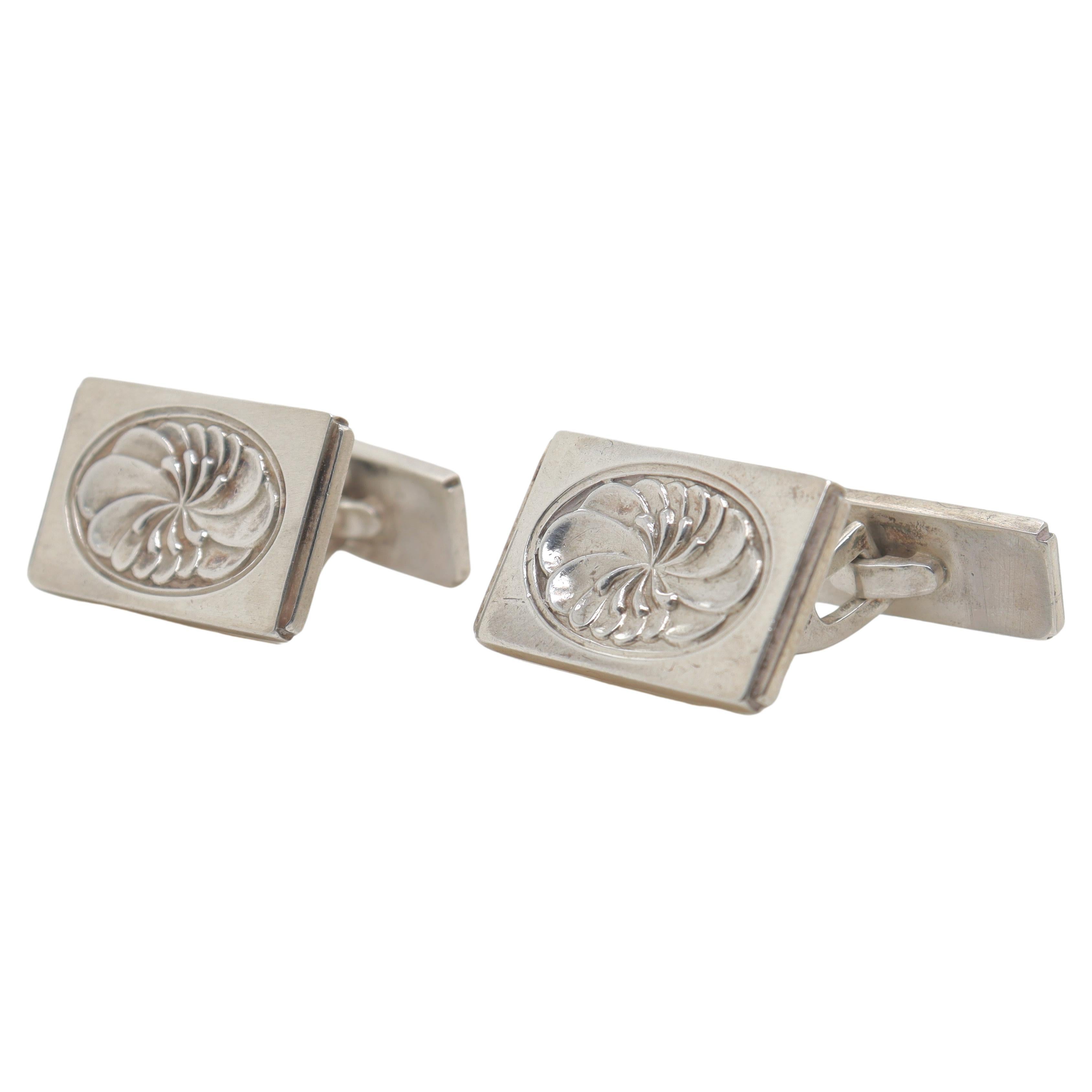 Pair of Georg Jensen Sterling Silver Cufflinks No. 59A For Sale