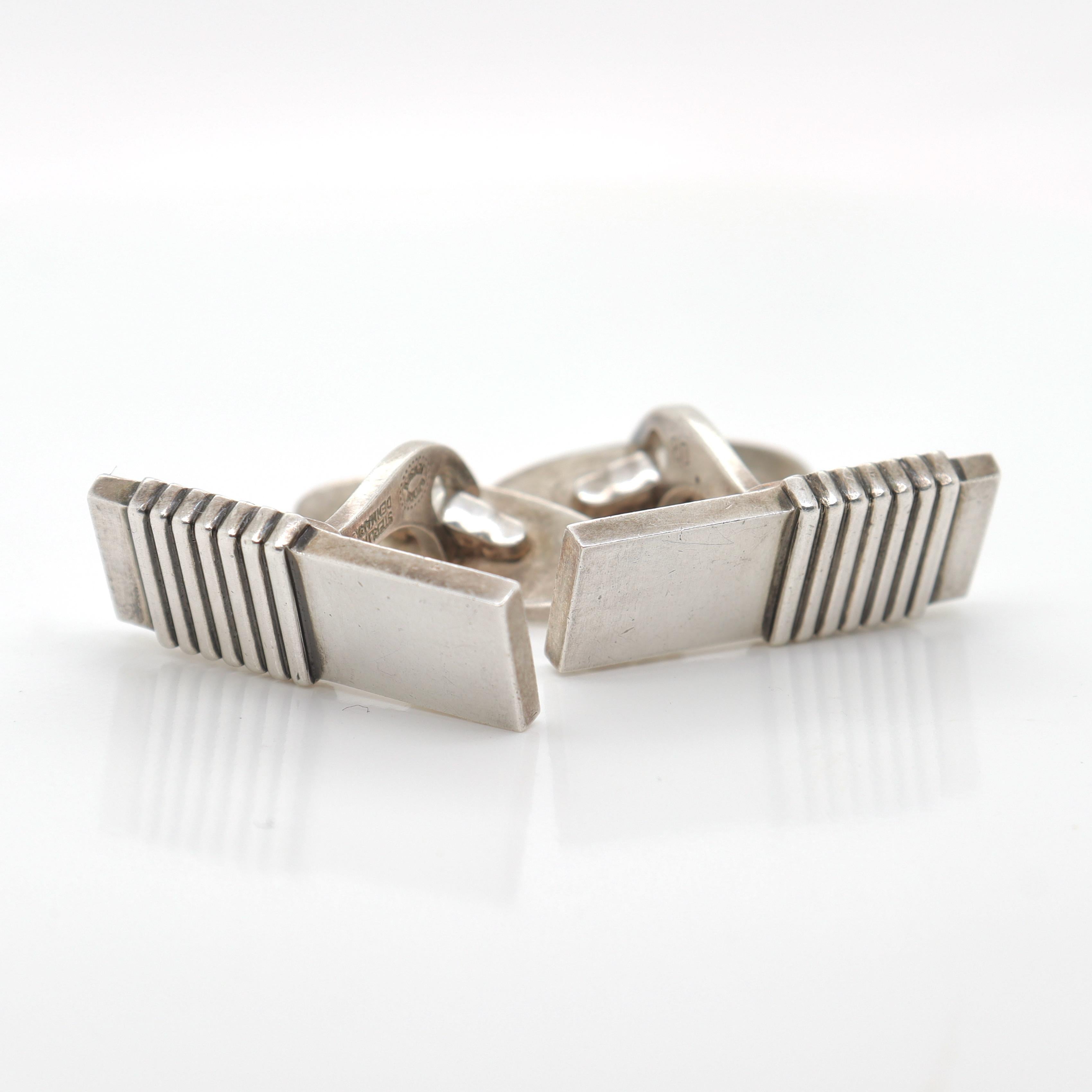 Pair of Georg Jensen Sterling Silver Cufflinks No. 80 For Sale 9