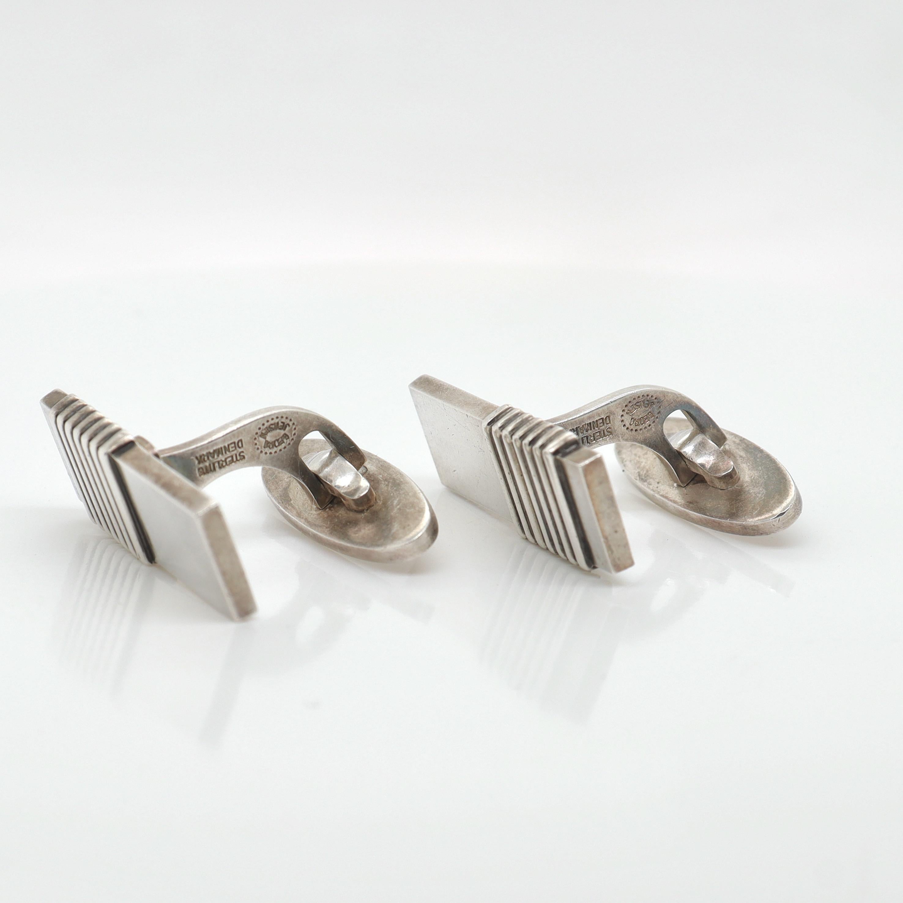 Pair of Georg Jensen Sterling Silver Cufflinks No. 80 For Sale 10