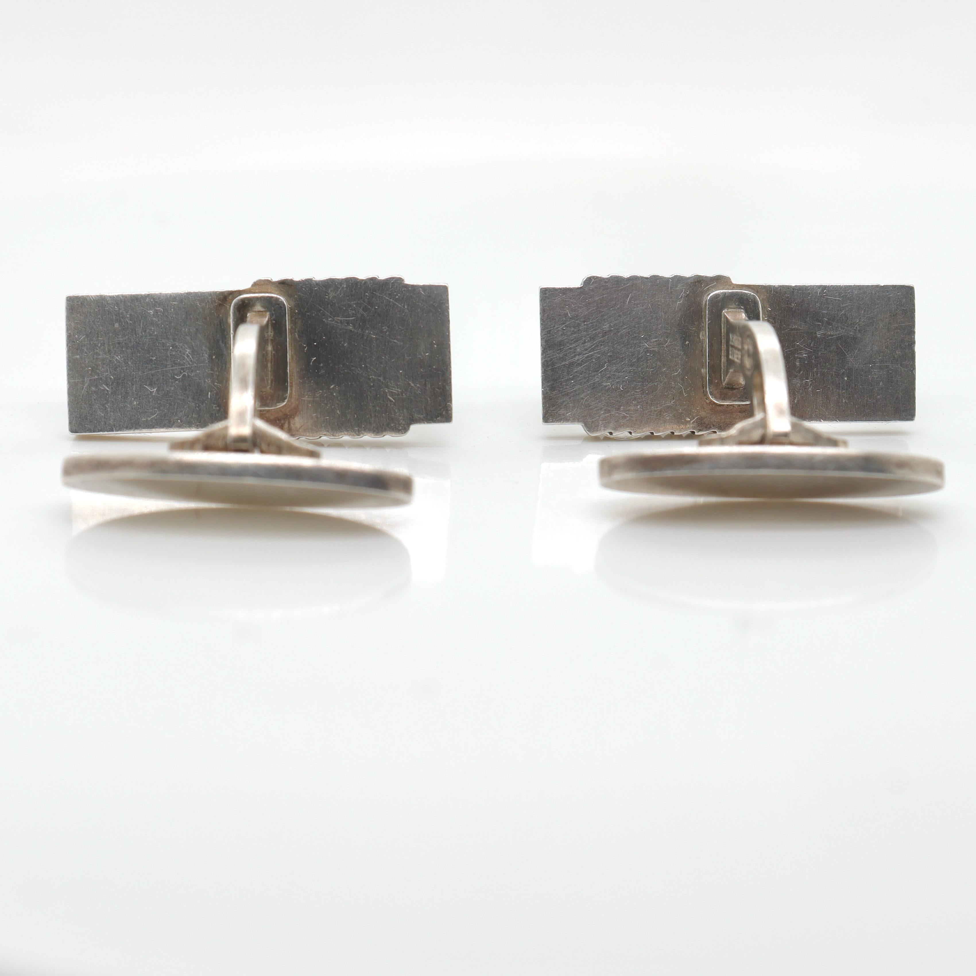 Pair of Georg Jensen Sterling Silver Cufflinks No. 80 For Sale 12